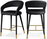 Destiny Velvet Upholstered Stool — 540-C - Black - 540Black-C Double Chair