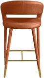 Destiny Velvet Upholstered Stool — 540-C - Cognac - 540Cognac-C alternate view 2