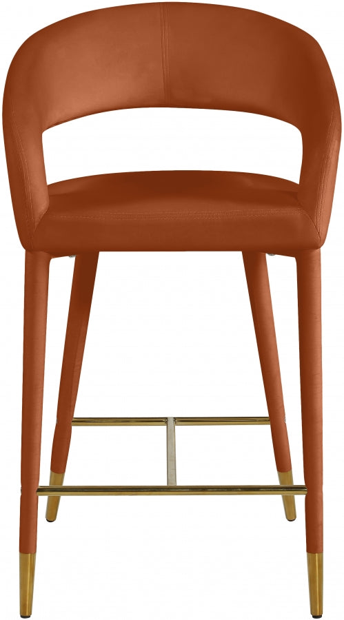 Destiny Velvet Upholstered Stool — 540-C - Cognac - 540Cognac-C alternate view 3