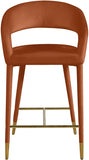 Destiny Velvet Upholstered Stool — 540-C - Cognac - 540Cognac-C alternate view 3