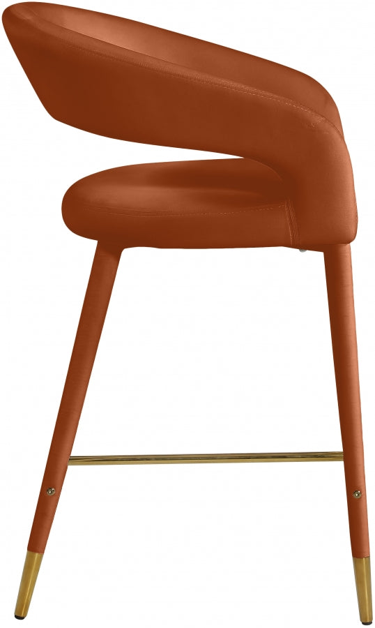 Destiny Velvet Upholstered Stool — 540-C - Cognac - 540Cognac-C alternate view 4