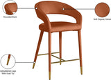 Destiny Velvet Upholstered Stool — 540-C - Cognac - 540Cognac-C Infographic