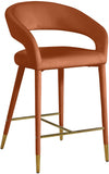 Destiny Velvet Upholstered Stool — 540-C - Cognac - 540Cognac-C