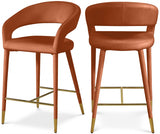 Destiny Velvet Upholstered Stool — 540-C - Cognac - 540Cognac-C Double Chair