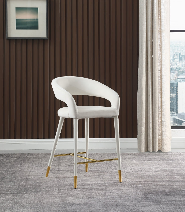 Destiny Velvet Upholstered Stool — 540-C - Cream - 540Cream-C alternate view 1