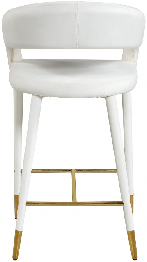Destiny Velvet Upholstered Stool — 540-C - Cream - 540Cream-C alternate view 2