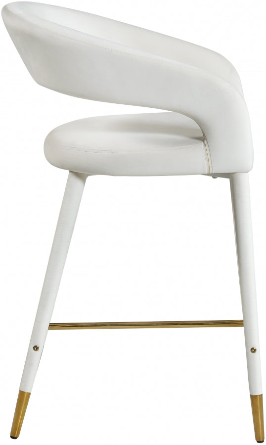 Destiny Velvet Upholstered Stool — 540-C - Cream - 540Cream-C alternate view 4