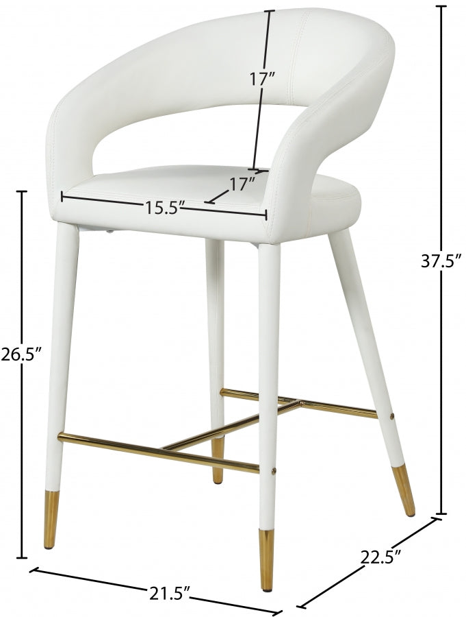 Destiny Velvet Upholstered Stool — 540-C - Cream - 540Cream-C Dim