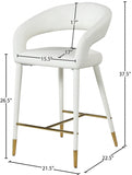 Destiny Velvet Upholstered Stool — 540-C - Cream - 540Cream-C Dim