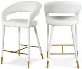 Destiny Velvet Upholstered Stool — 540-C - Cream - 540Cream-C Double Chair
