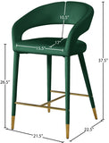 Destiny Velvet Upholstered Stool — 540-C - Green - 540Green-C Dim