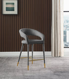 Destiny Velvet Upholstered Stool — 540-C - Grey - 540Grey-C alternate view 1