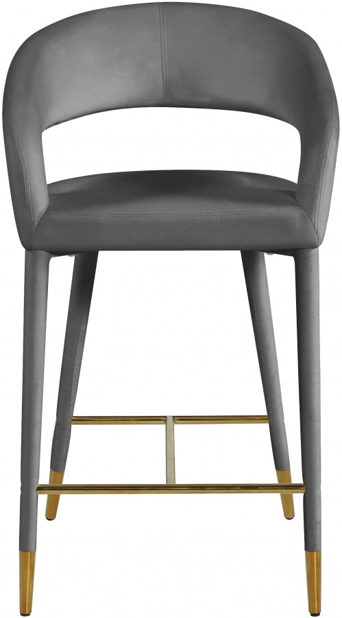 Destiny Velvet Upholstered Stool — 540-C - Grey - 540Grey-C alternate view 3