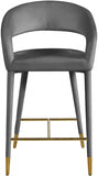 Destiny Velvet Upholstered Stool — 540-C - Grey - 540Grey-C alternate view 3