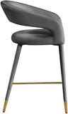Destiny Velvet Upholstered Stool — 540-C - Grey - 540Grey-C alternate view 4