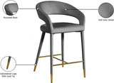 Destiny Velvet Upholstered Stool — 540-C - Grey - 540Grey-C Infographic