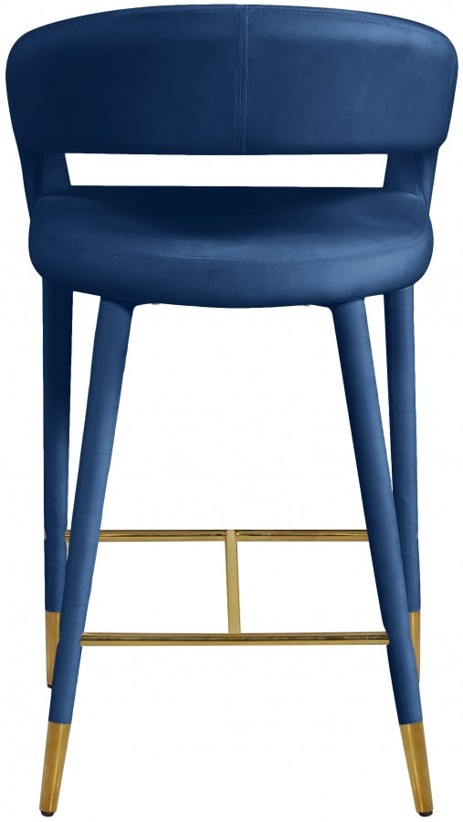 Destiny Velvet Upholstered Stool — 540-C - Blue - 540Navy-C alternate view 2