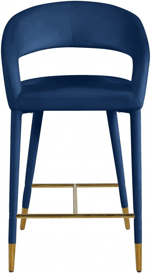 Destiny Velvet Upholstered Stool — 540-C - Blue - 540Navy-C alternate view 3