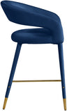 Destiny Velvet Upholstered Stool — 540-C - Blue - 540Navy-C alternate view 4
