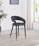 Destiny Vegan Leather Upholstered Stool — 541-C - Black - 541Black-C alternate view 1