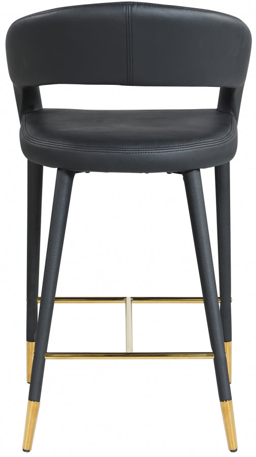 Destiny Vegan Leather Upholstered Stool — 541-C - Black - 541Black-C alternate view 2