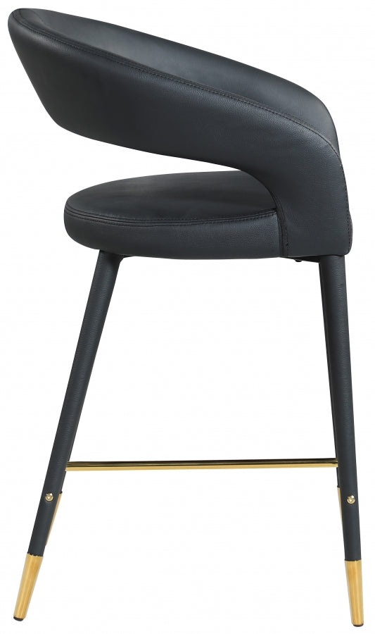 Destiny Vegan Leather Upholstered Stool — 541-C - Black - 541Black-C alternate view 4