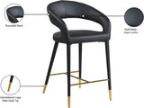 Destiny Vegan Leather Upholstered Stool — 541-C - Black - 541Black-C Infographic