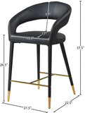 Destiny Vegan Leather Upholstered Stool — 541-C - Black - 541Black-C Dim