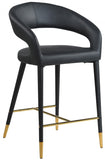 Destiny Vegan Leather Upholstered Stool — 541-C - Black - 541Black-C