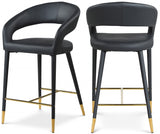 Destiny Vegan Leather Upholstered Stool — 541-C - Black - 541Black-C Double Chair
