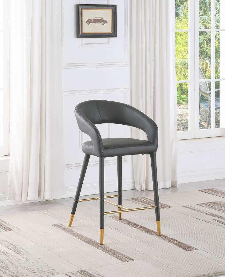 Destiny Vegan Leather Upholstered Stool — 541-C - Grey - 541Grey-C alternate view 1