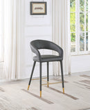 Destiny Vegan Leather Upholstered Stool — 541-C - Grey - 541Grey-C alternate view 1