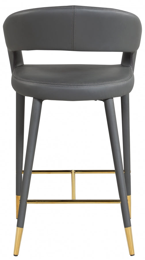 Destiny Vegan Leather Upholstered Stool — 541-C - Grey - 541Grey-C alternate view 2