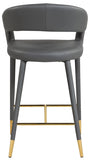 Destiny Vegan Leather Upholstered Stool — 541-C - Grey - 541Grey-C alternate view 2