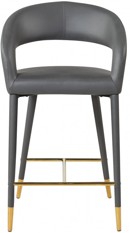 Destiny Vegan Leather Upholstered Stool — 541-C - Grey - 541Grey-C alternate view 3