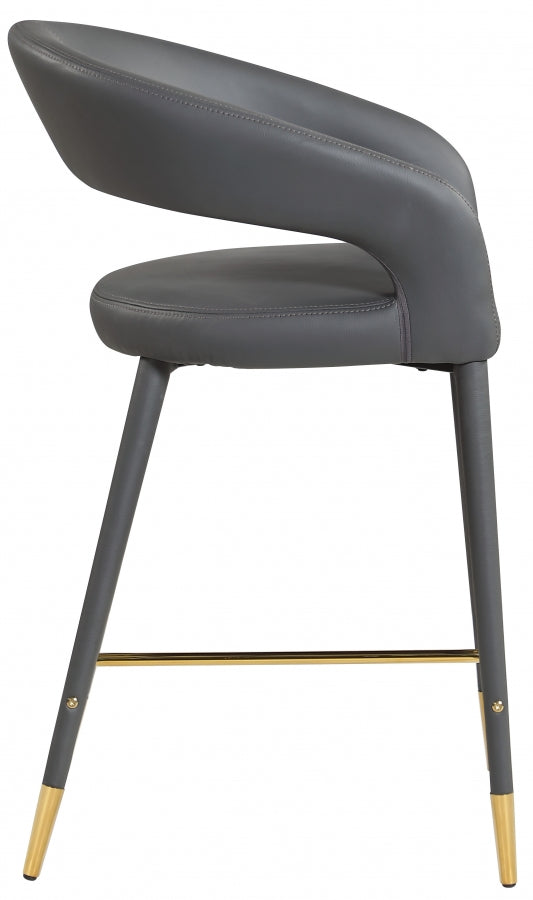 Destiny Vegan Leather Upholstered Stool — 541-C - Grey - 541Grey-C alternate view 4