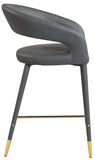Destiny Vegan Leather Upholstered Stool — 541-C - Grey - 541Grey-C alternate view 4
