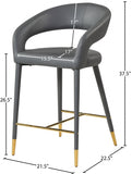 Destiny Vegan Leather Upholstered Stool — 541-C - Grey - 541Grey-C Dim
