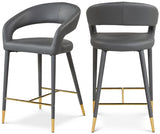 Destiny Vegan Leather Upholstered Stool — 541-C - Grey - 541Grey-C Double Chair