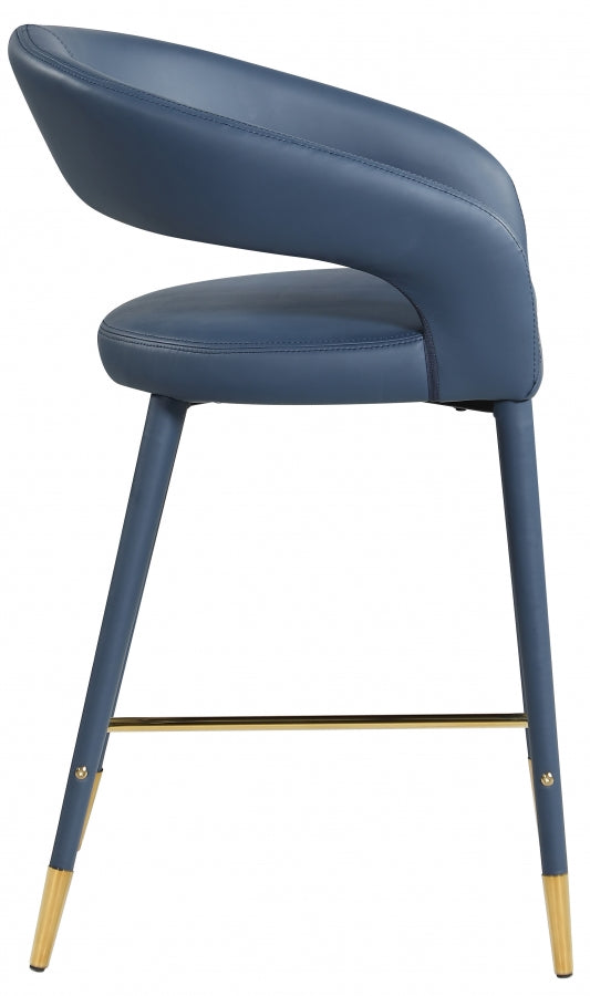 Destiny Vegan Leather Upholstered Stool — 541-C - Blue - 541Navy-C alternate view 4