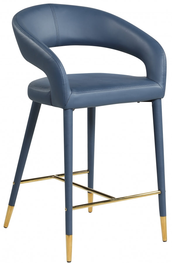 Destiny Vegan Leather Upholstered Stool — 541-C - Blue - 541Navy-C