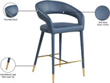 Destiny Vegan Leather Upholstered Stool — 541-C - Blue - 541Navy-C Infographic