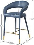 Destiny Vegan Leather Upholstered Stool — 541-C - Blue - 541Navy-C Dim