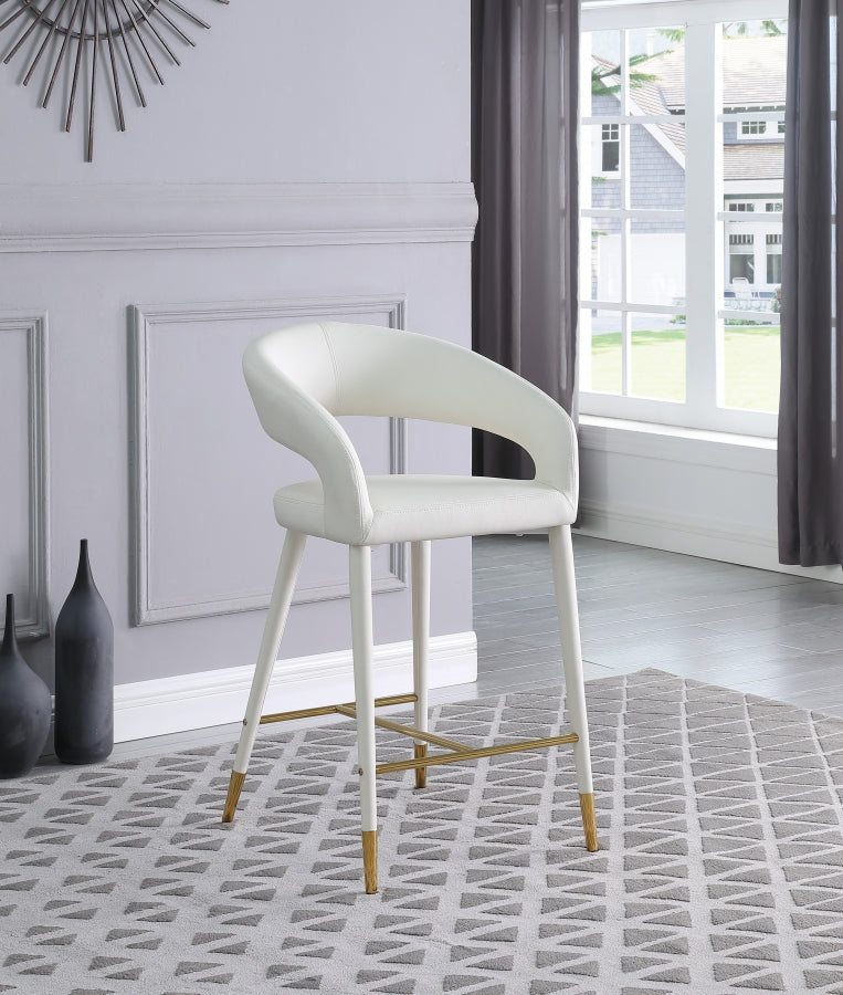 Destiny Vegan Leather Upholstered Stool — 541-C - White - 541White-C alternate view 1