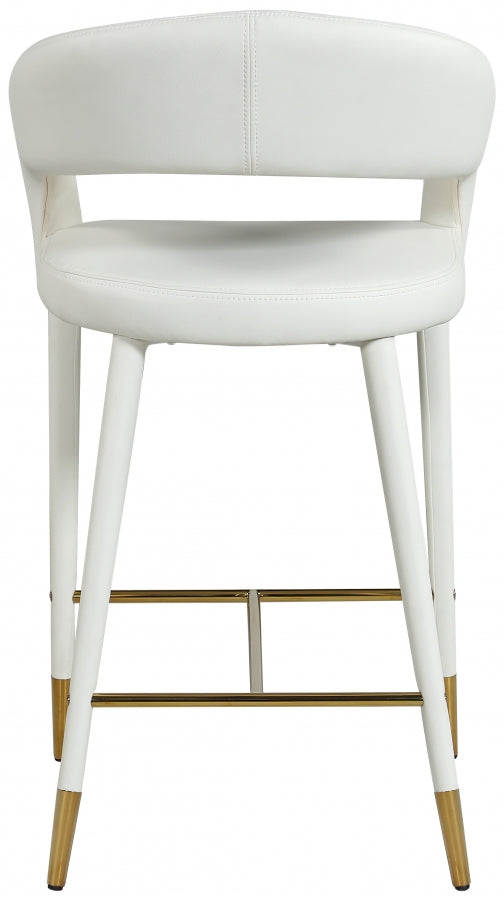 Destiny Vegan Leather Upholstered Stool — 541-C - White - 541White-C alternate view 2