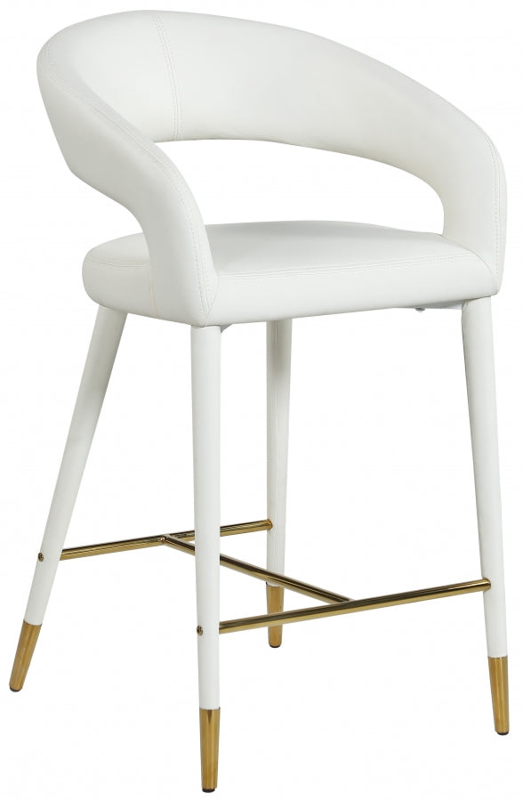 Destiny Vegan Leather Upholstered Stool — 541-C - White - 541White-C