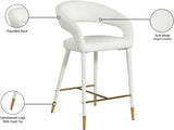 Destiny Vegan Leather Upholstered Stool — 541-C - White - 541White-C Infographic