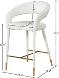 Destiny Vegan Leather Upholstered Stool — 541-C - White - 541White-C Dim