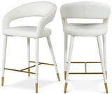 Destiny Vegan Leather Upholstered Stool — 541-C - White - 541White-C Double Chair