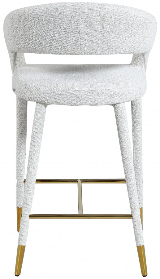 Destiny Boucle Fabric Upholstered Stool — 542-C - Cream - 542Cream-C alternate view 2